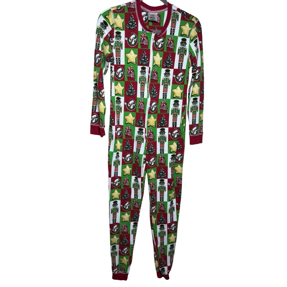 Buc-cres Christmas Adult One Piece Thermal Nutcracker Holiday  Pajama Size small